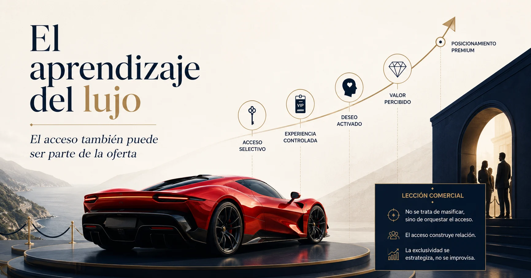 Representación editorial del aprendizaje sobre exclusividad y pertenencia en el lanzamiento de LaFerrari