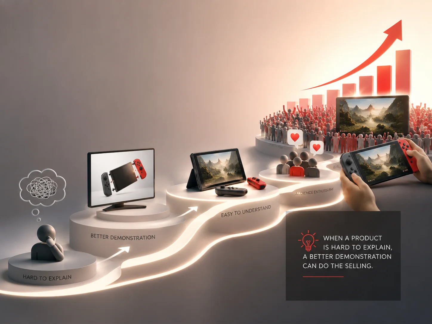 Representación editorial del aprendizaje de Nintendo Switch según el Método MLI