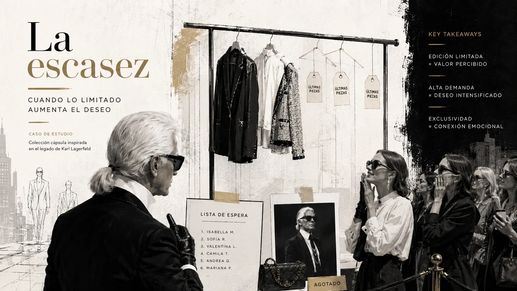 Representación editorial de la escasez durante la colaboración de Karl Lagerfeld y H&M