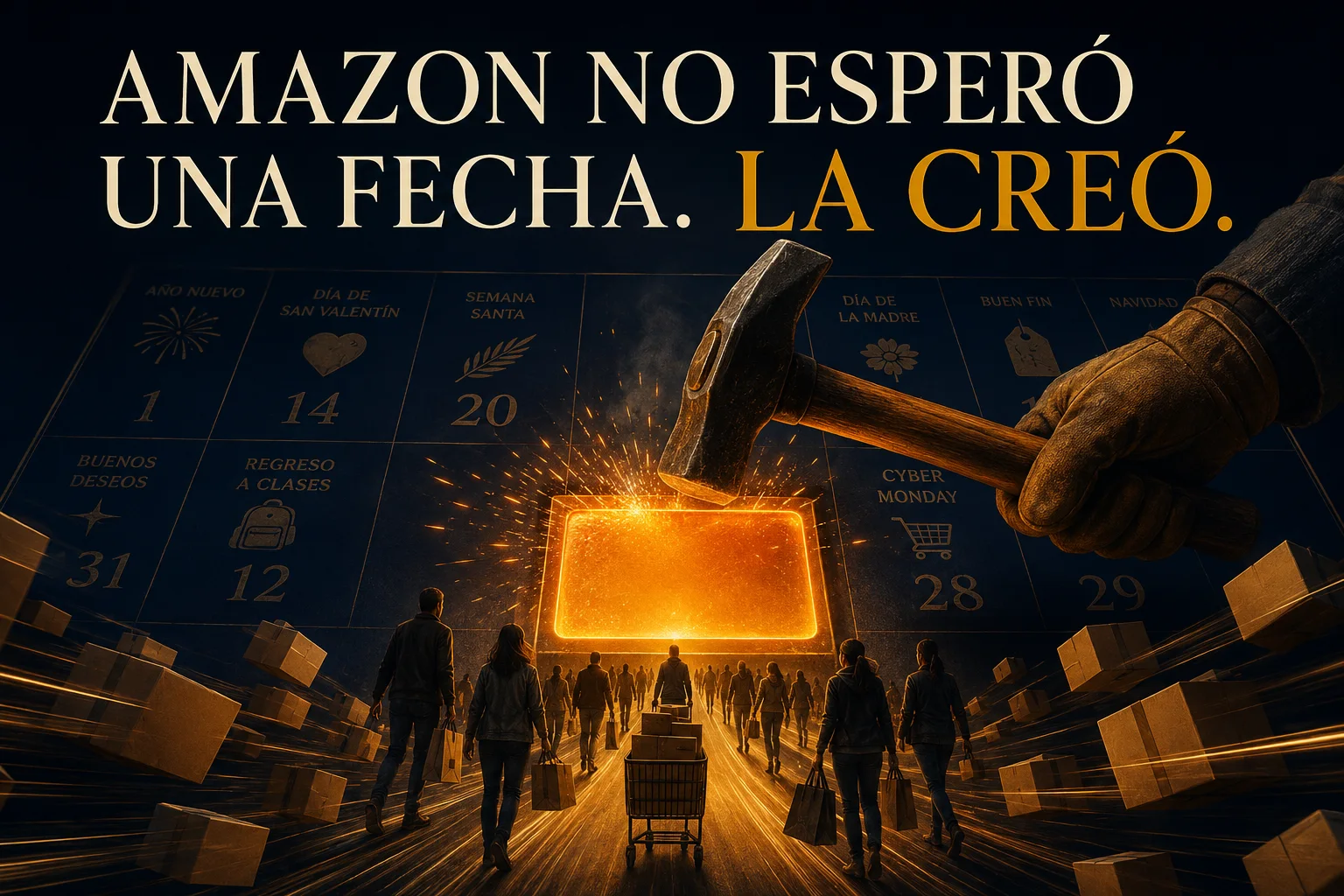Representación editorial de Amazon creando Prime Day como una fecha comercial propia
