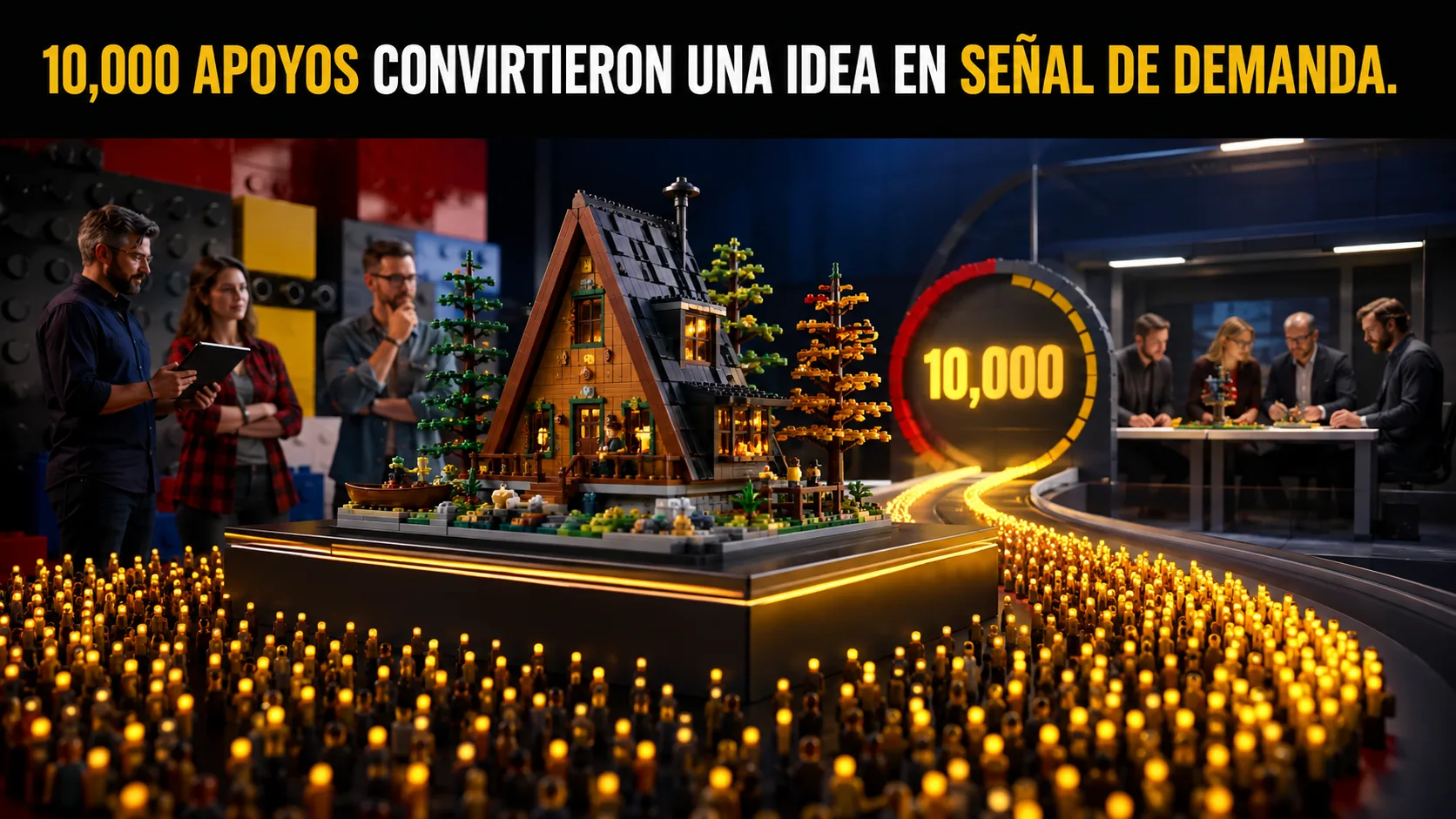 flujo visual del mecanismo central, desde la señal del mercado hasta la acción del usuario y la conversión.