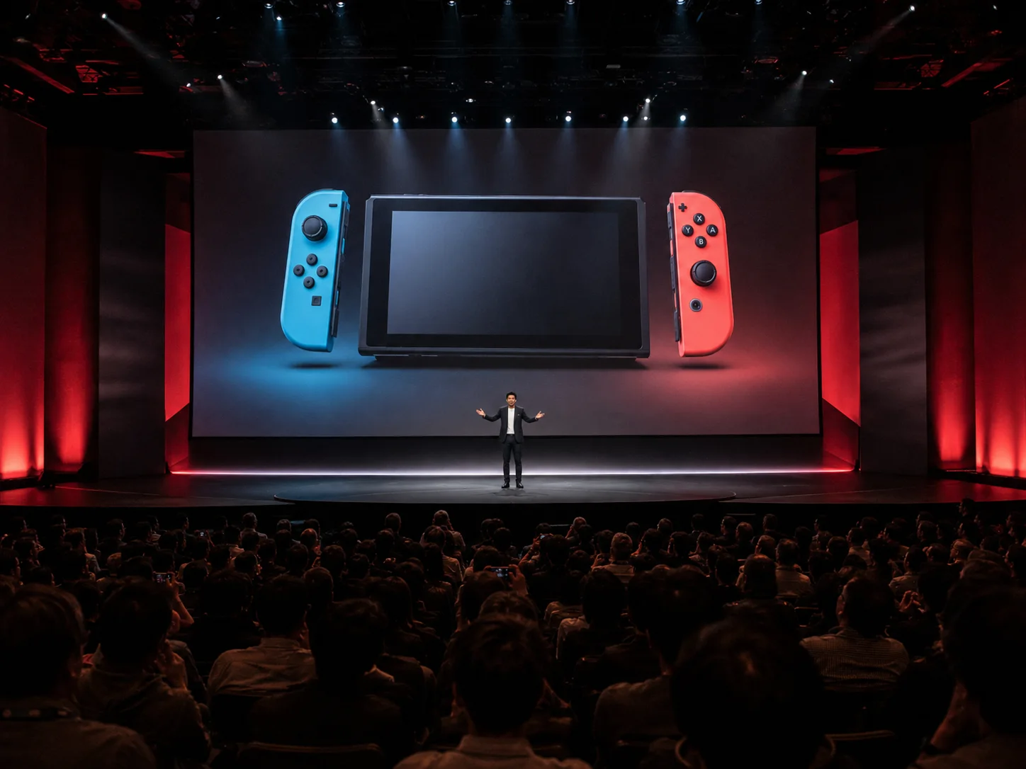 Representación editorial de la presentación que explicó Nintendo Switch con una demostración
