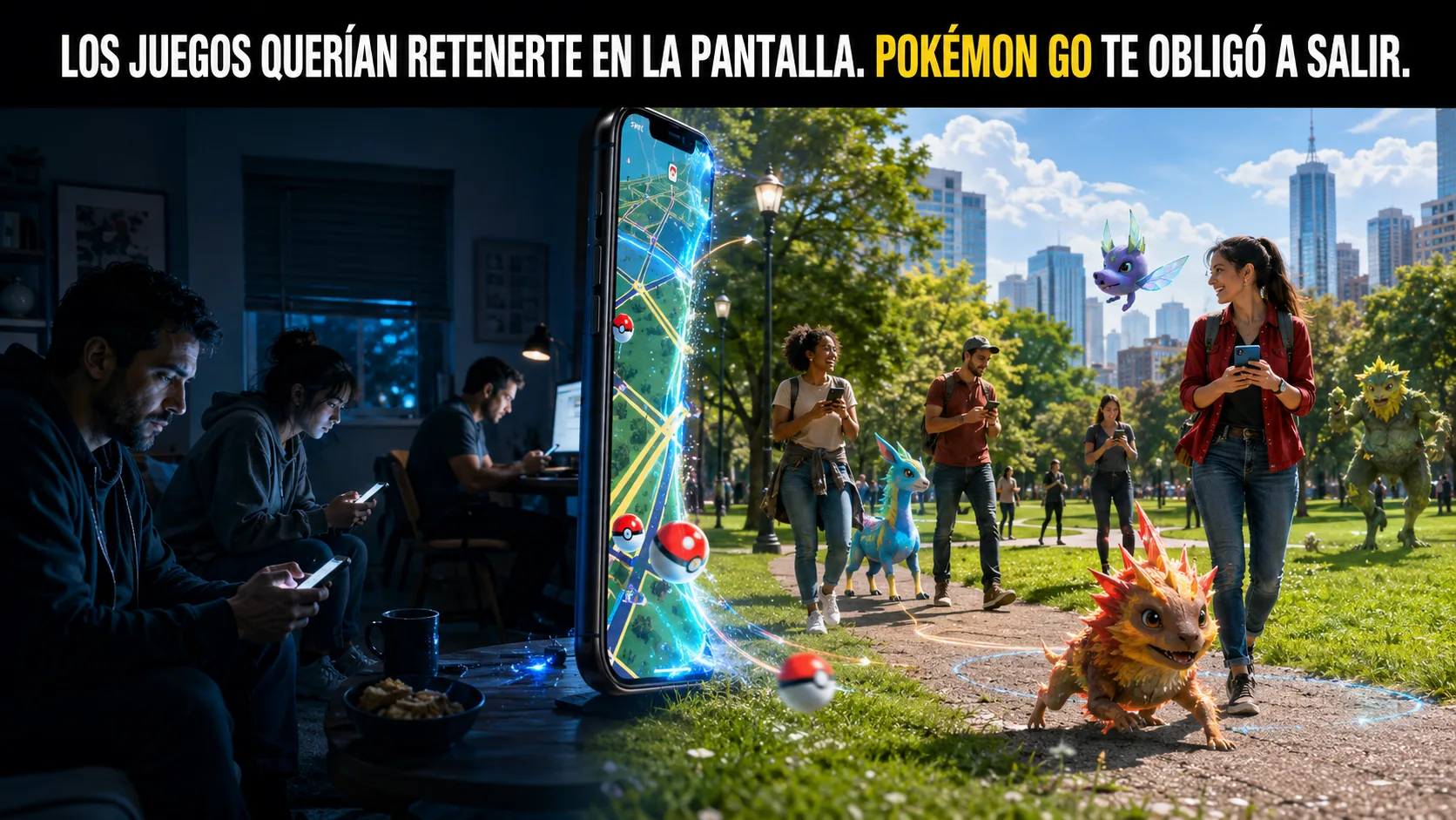 representación cinematográfica del problema previo al lanzamiento, con tensión visual y la marca como fuerza que detecta la oportunidad.